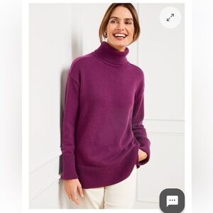 Talbots Drop Shoulder Turtleneck Sweater. Black. Size Medium.